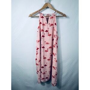 Finn & Grace Flamingo Print‎ Dress Size M Novelty Pink